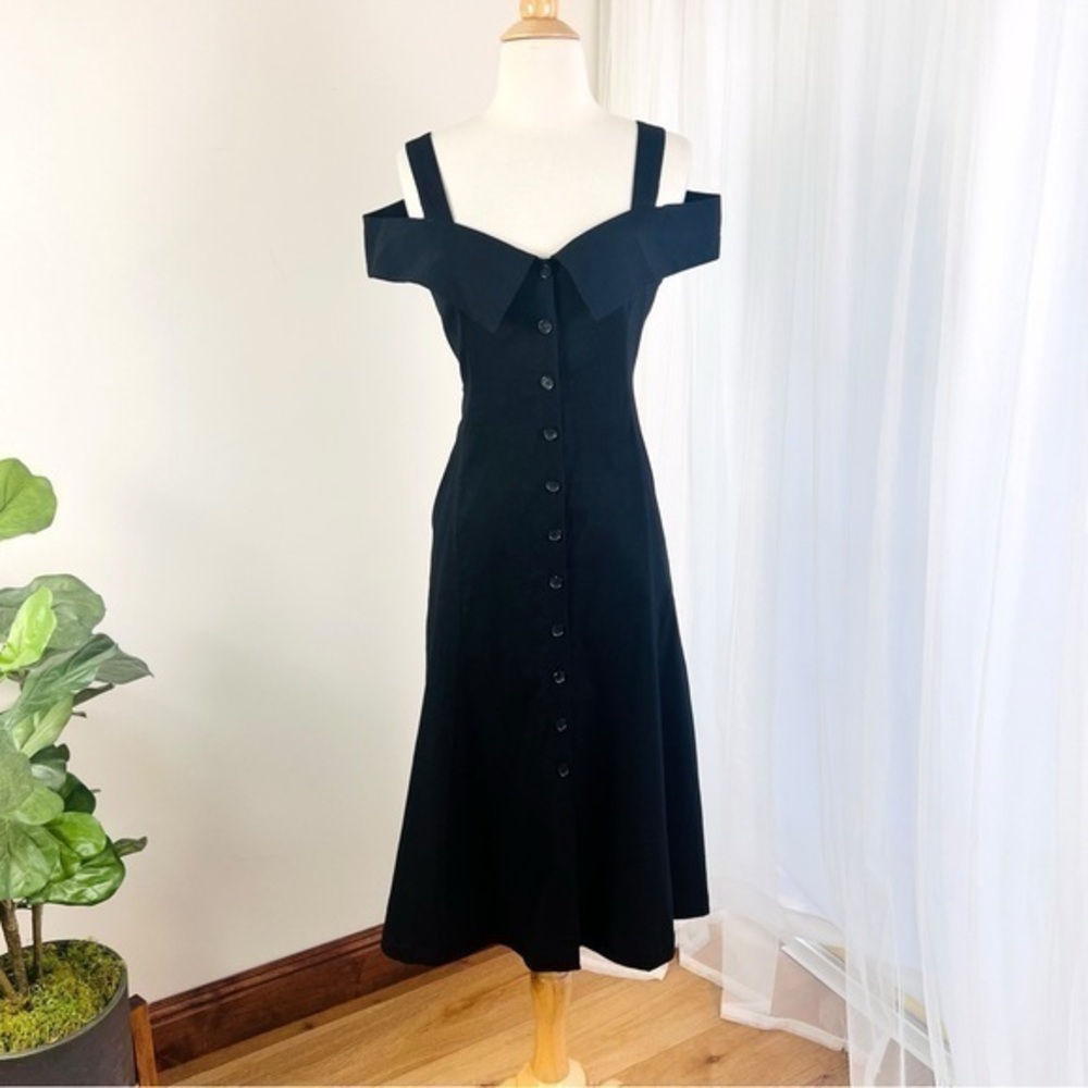 A.L.C. Black Midi Dress with Timeless Elegance